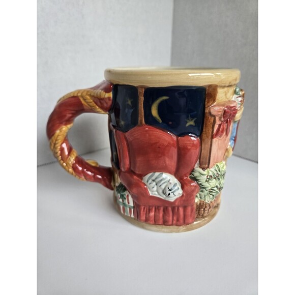 Susan Winget Mug Christmas Certified International 3D Ceramic Tree Fireplace Cup - Picture 5 of 16